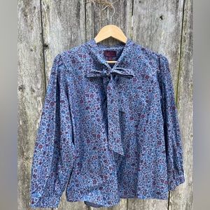 J. Crew - Liberty of London Colombo Chambray  tie neck blouse